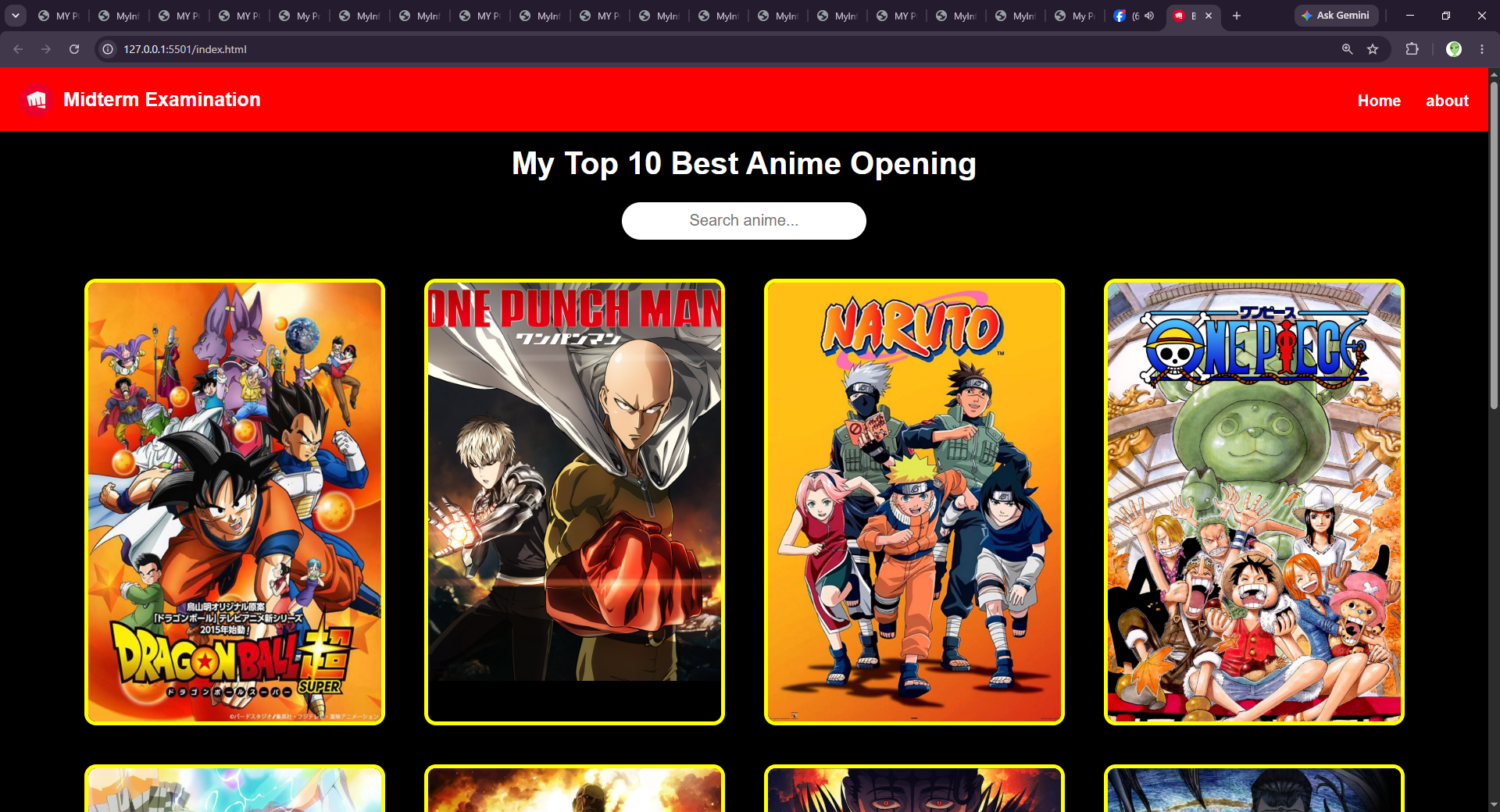 Anime website design preview